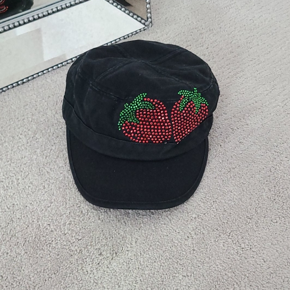 Swarovski Crystal Black Baseball Cap/Hat